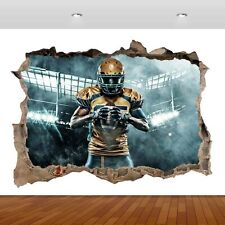 Rugby Player Stadium Match 3D Smashed Wall Sticker Poster Vinyl Mural Decal S422