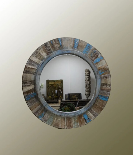 Round rustic wooden wall - rustic,