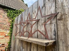 Set Of 3 Rusty Hollow Stars 