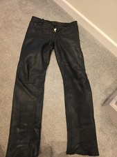 Black Leather Jeans 32 Waist