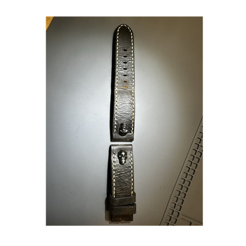 Boat leather black 23mm - leather,