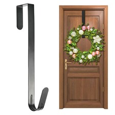 OVER DOOR HANGER WREATH CHRISTMAS HOOK XMAS DECORATION STRONG METAL HOLDER BLACK