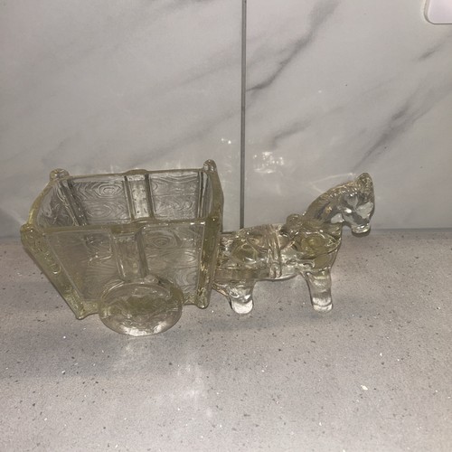 Vintage smoked glass horse and - glass,