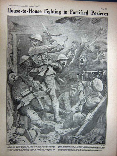 Old antique print ww1 - antique, 1916