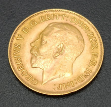 1913 King George V Gold Half Sovereign Coin, 3.99g, 22ct