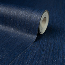 Plain Dark Navy Midnight Blue Glitter ShimmerTextured  Crystal Vinyl Wallpaper
