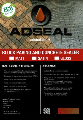 Block paving sealer - block, water