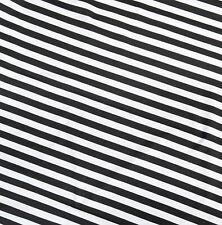 BLACK & WHITE SAILOR STRIPE T-SHIRT SINGLE JERSEY STRETCH FABRIC - CLEARANCE