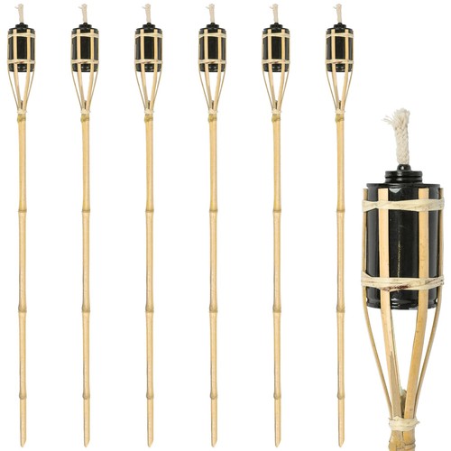 Bamboo garden torches 114cm - bamboo,