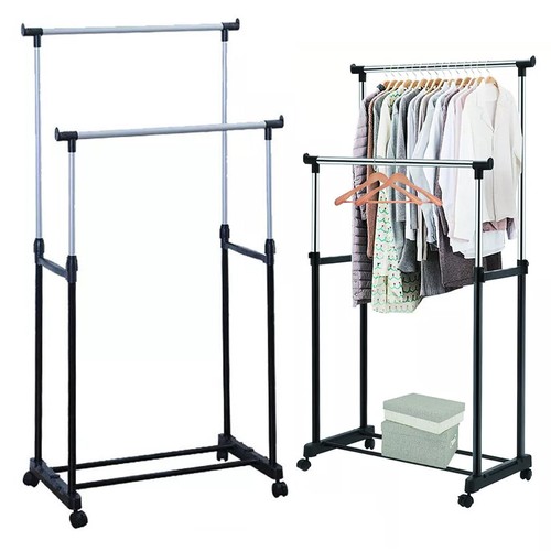 Double clothes rail storage - clothes,
