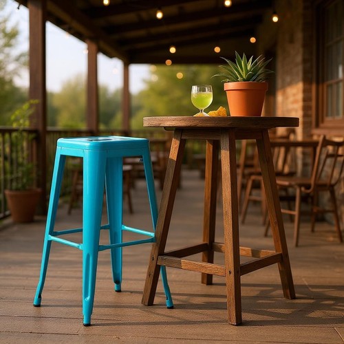 Blue metal tolix style - blue,