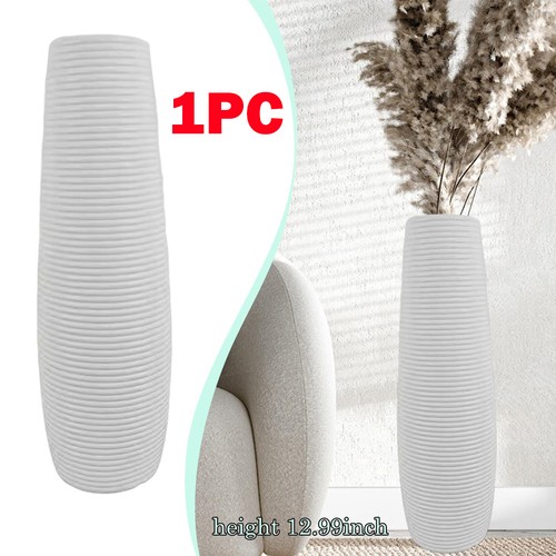 Tall floor vase white plastic - vase,