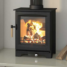 Wood Burning Stove 5kw Stylish Defra Approved Stove Henley Leaf, 5" Chimney