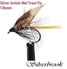 12 PACK Silverbrook Silver Invicta Wet Trout Flies Hand Tied Hayabusa Hooks Fly