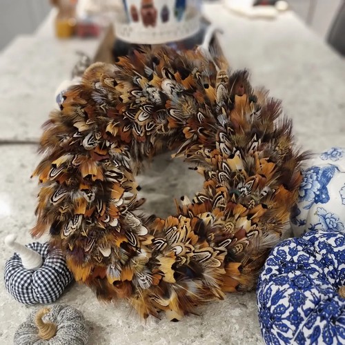 Pheasant feather wreath - pheasant,
