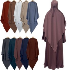 Overhead Khimar Women Hijab Scarf Muslim Prayer Jilbab Niqab Islam Abaya Ramadan