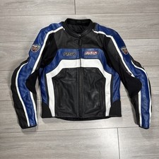 RST Pro Series Blue Black Men’s Leather Motorcycle Jacket Size UK 44 EU 54 VGC