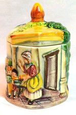 Japanese pot Maruhon Marutomoware vintage Art Deco antique tavern jam pot.