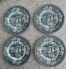 x4 Royal Tudor Ware Coaching Taverns 1828 side plates – Vintage Ironstone