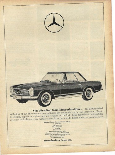 1964 mercedes benz 230 - sl, ad