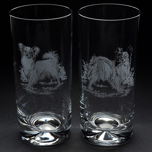 Papillon dog highball glass - highball,