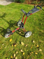 Stewart push pull golf trolley - used - some scratches -  strong and easy mover