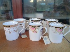 Queens Fine Bone China Mugs Midnight Rose
