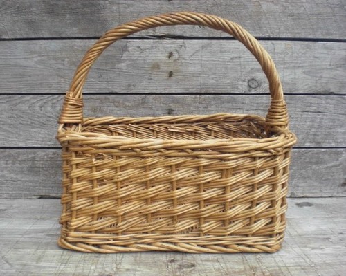 Vintage small wicker basket - wicker,