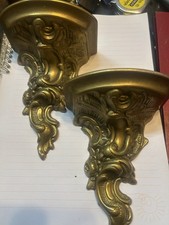 2 Brass Vintage Rococo Wall
