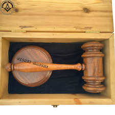 Masonic Wood Gavel & Sounding Block Rosewood Hammer, Wooden Judge's Gavel