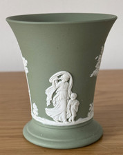 WEDGWOOD JASPER WARE SAGE GREEN VASE