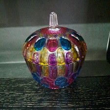 Soga Glass Showa Retro Multi-Color Candy Pot 18cm