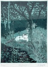 Linda Gray hand printed