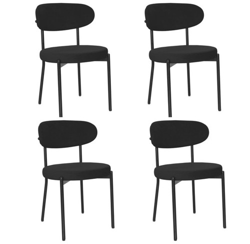 Black velvet dining chairs - 4, x