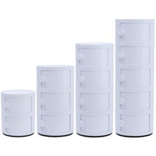 2/3/4/5Tier Plastic Storage Unit Side Corner Cabinet Bedside Table Chest Drawers