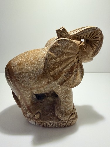 Hand carved soapstone elephant - hand,