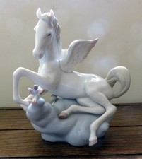 LLADRO Pegasus Horse with Blue Bird Winged  Companions Glossy Figurine ~ #6242