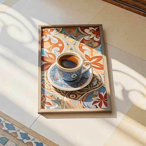 Cup coffee tiled table - cup, of