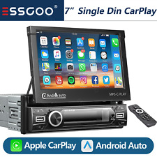 Single 1 Din 7" Flip Out Car Radio Stereo Android/Apple Carplay Bluetooth Player