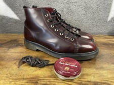 DR MARTENS, Les Monkey Boots Oxblood Leather, Rare, Made In England Size UK 7