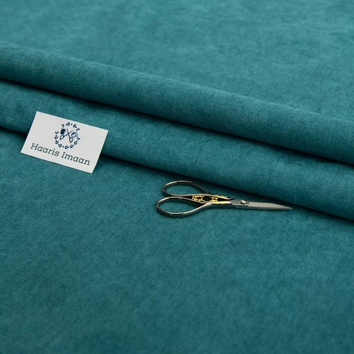Teal chenille velvet - teal,