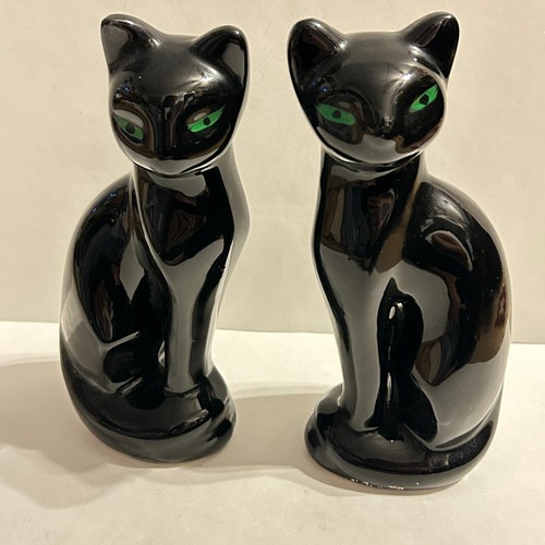 Pair vintage ceramic black - vintage,
