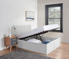 Wooden Ottoman Bed Under Bed Storage Single Double King Size + Mattress Option