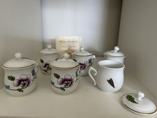 Royal Worcester Crème Chocolate Astley Porcelain Cups And Lids, Ornate, Mugs