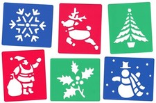 6 PIECE CHRISTMAS STENCIL SET
