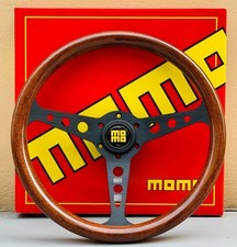 MOMO Heritage Indy Black Woodgrain Mahogany Wood Steering Wheel 350mm