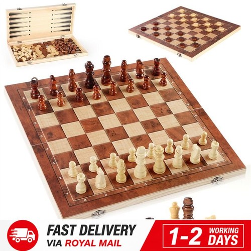 Large 39cm chess wooden set - large,