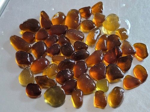Amber brown sea glass - 50,