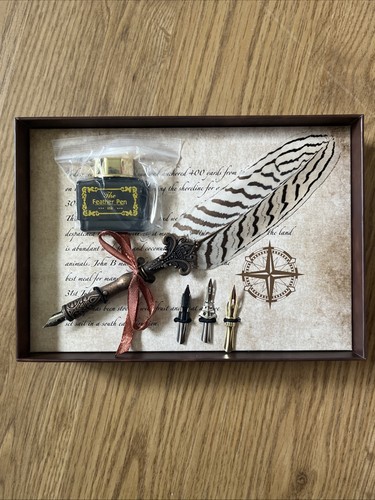 Feather pen set - feather,