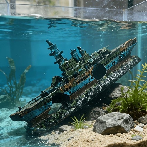 Large sunken shipwreck - large,